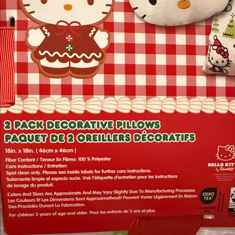 ADORABLE SET - 2 pack decorative pillow set! Hello Kitty Festive Pillows!